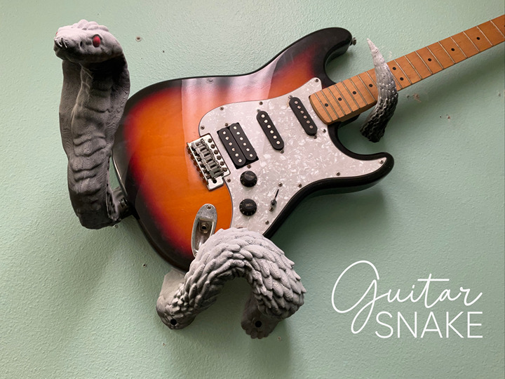 Guitar SNAKE! B+W Horizontal/Sideways Guitar Wall Mount Hanger! Holder Cradles