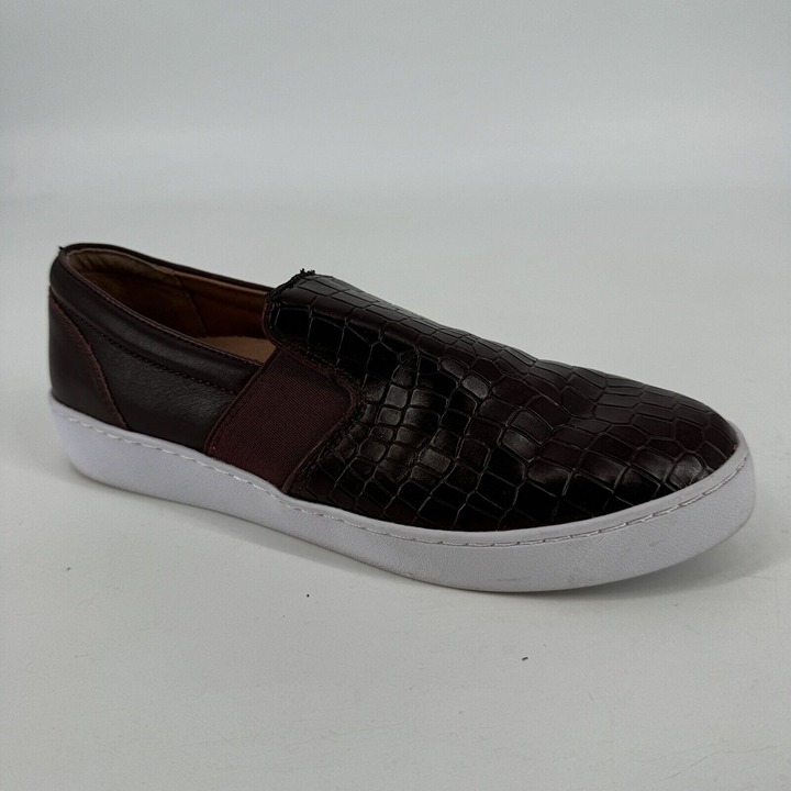 Vionic Shoes Women’s 10 burgundy croc leather slip on loafer workwear fall