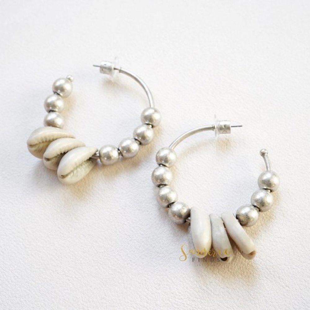 Dannijo Shell Beaded Hoop Earrings