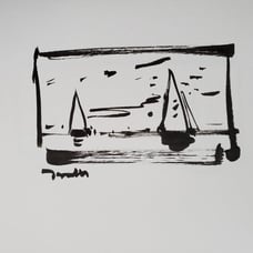 Jose Trujillo Minimalist Ink Sailboats