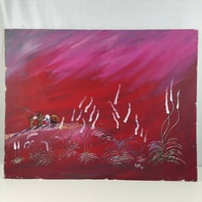 Indian Travelers Original Art by Bruce Pettit 1995 Mixed Medium on Foam Poster
