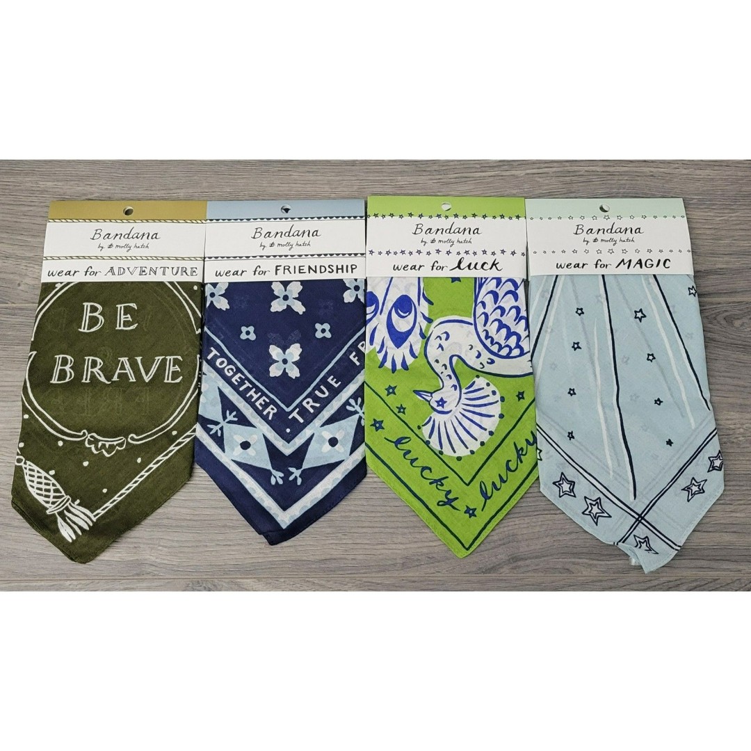 2017 Set of 4 Madison Park Greetings Bandanas Original Art by molly hatch NEW