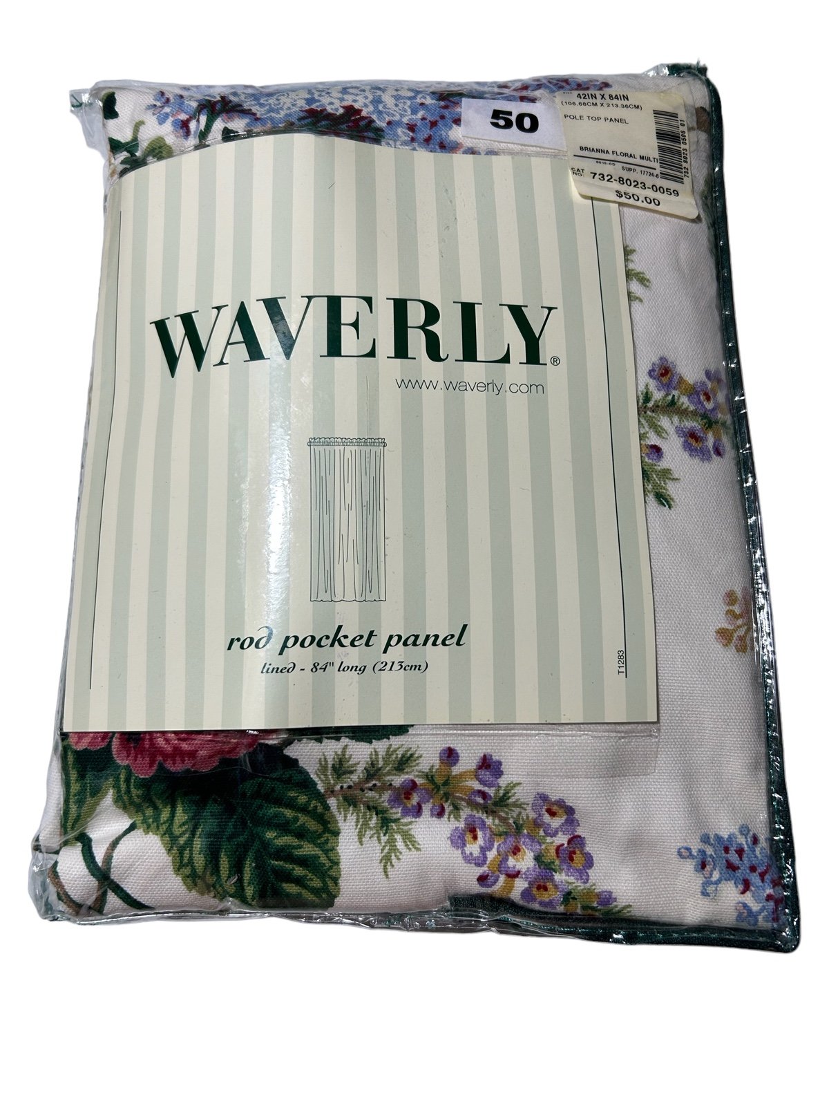 New Waverly Brianna Spring Rod Pocket Panel BNWT 42”x84”