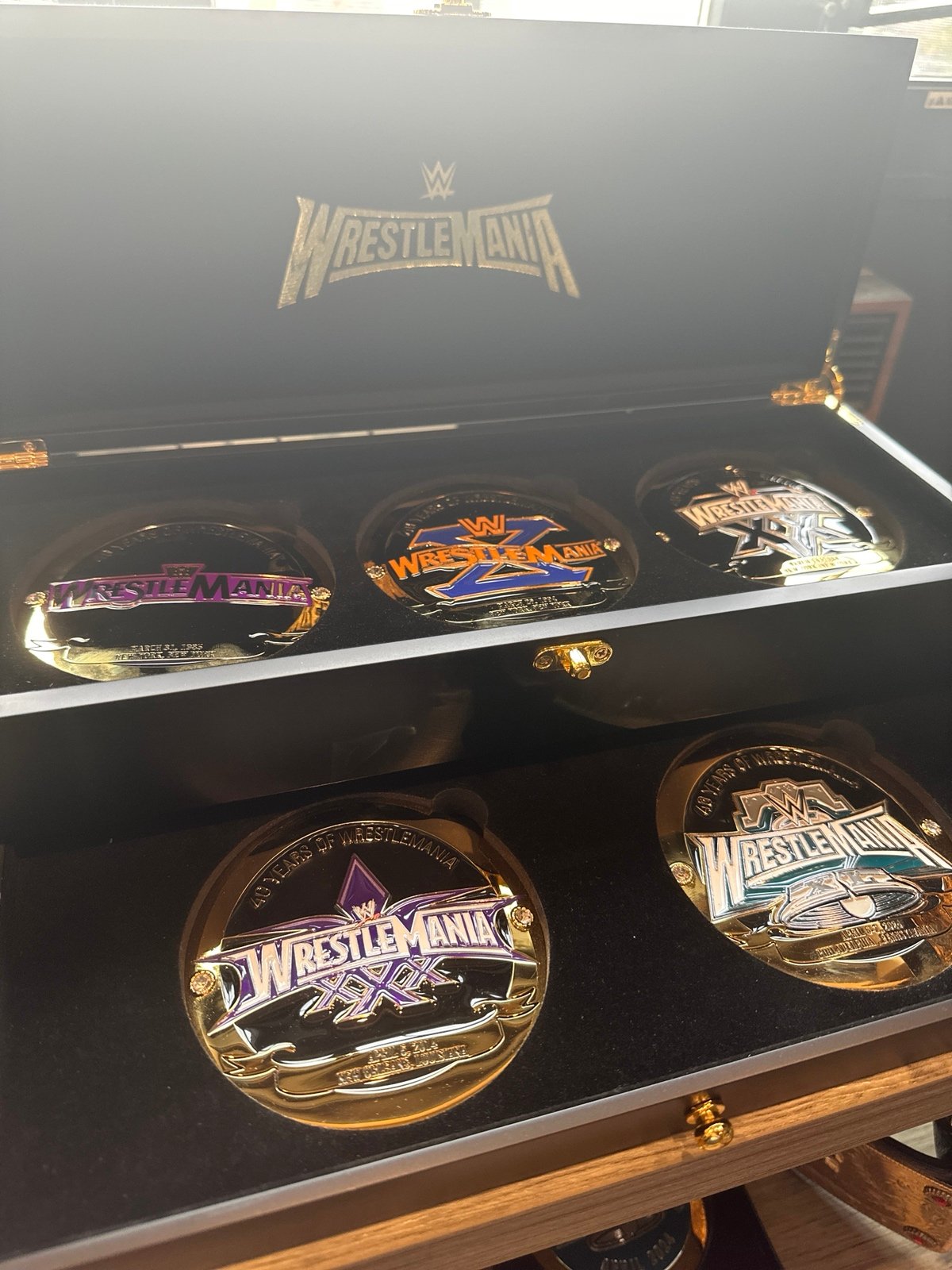 40 years of wrestlemania belt belt sideplates set of 5 sold out