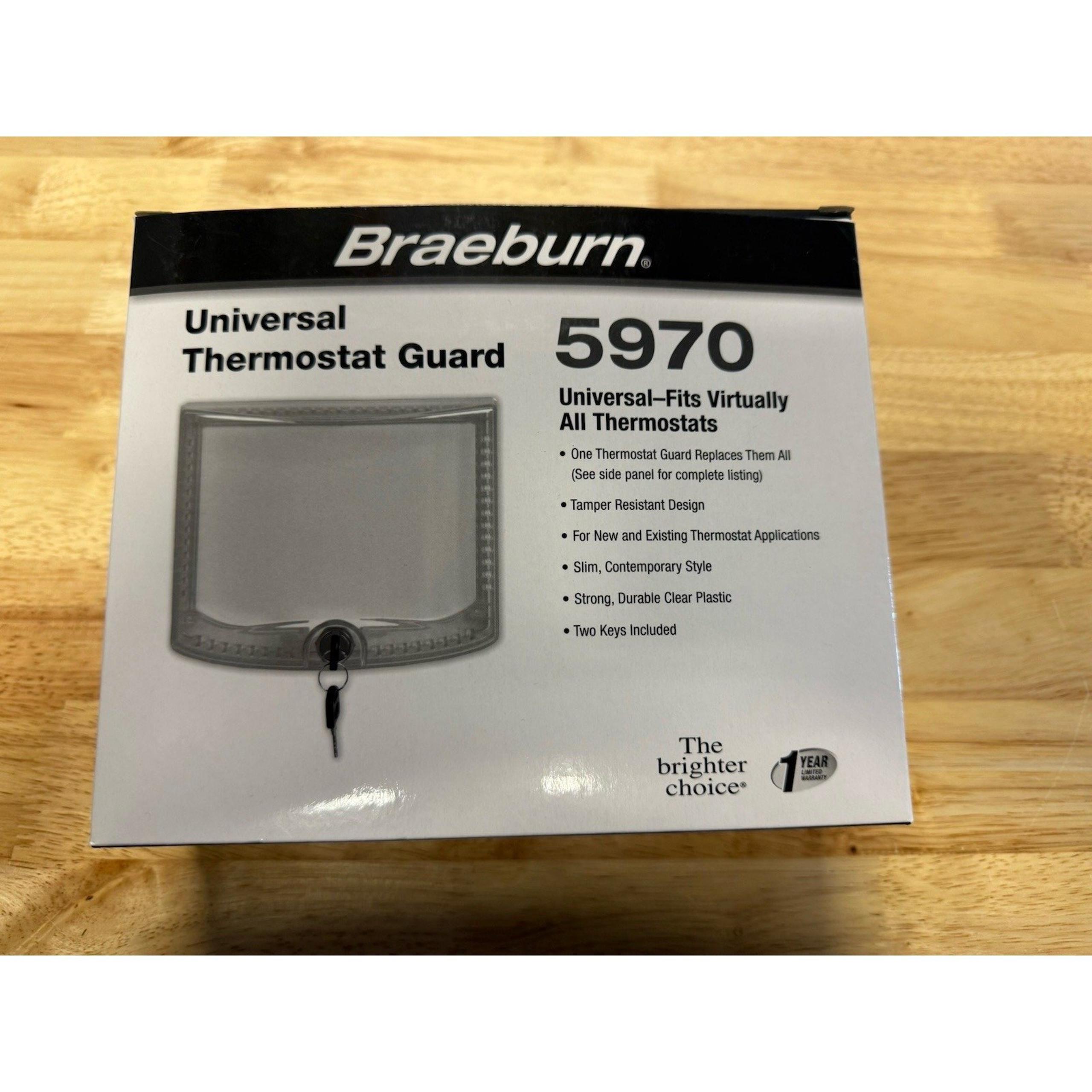 BRAEBURN 5970 Universal Locking Thermostat Guard Cover with Keyed Lock New