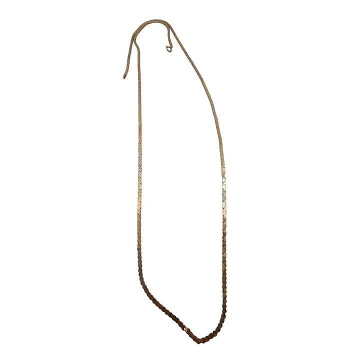 Vintage 14kt Gold Marked Herringbone Chain Necklace (A5311)