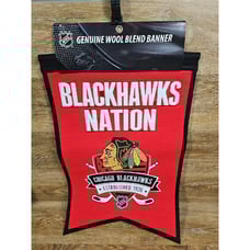 Chicago Blackhawks Man Cave Embroidered Banner 21.5 × 14