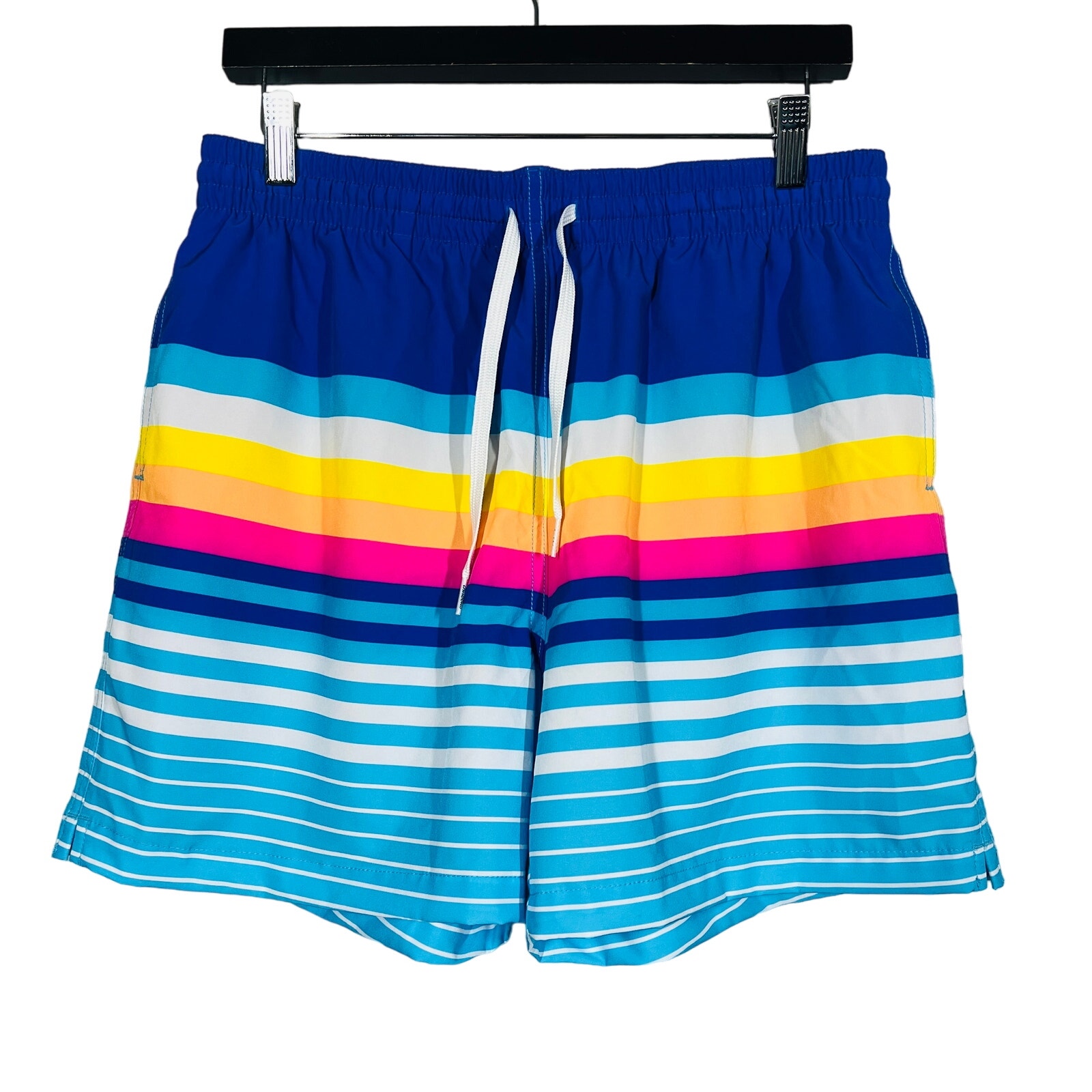 NEW! Chubbies Swim Trunk w Liner 5.5 Inseam Retro Stripe Print Casual - L