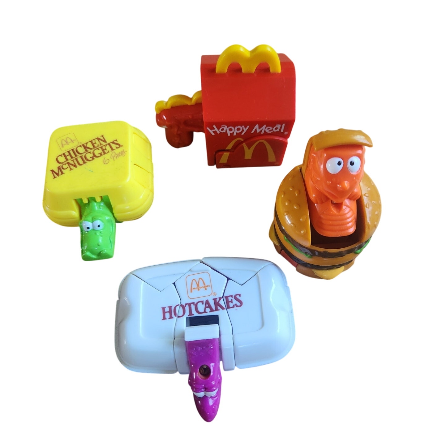 Lot of 4 Vintage 1990 Transforming Food McDonalds