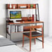 47 Computer Desk Writing Study Table Workstation w/Hutch & Bookshelf Coffee