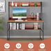 47 Computer Desk Writing Study Table Workstation w/Hutch & Bookshelf Coffee
