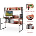 47 Computer Desk Writing Study Table Workstation w/Hutch & Bookshelf Coffee