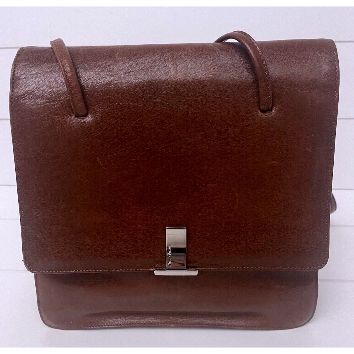 Plinio Visona Handbag Brown Cognac Shoulder Satchel