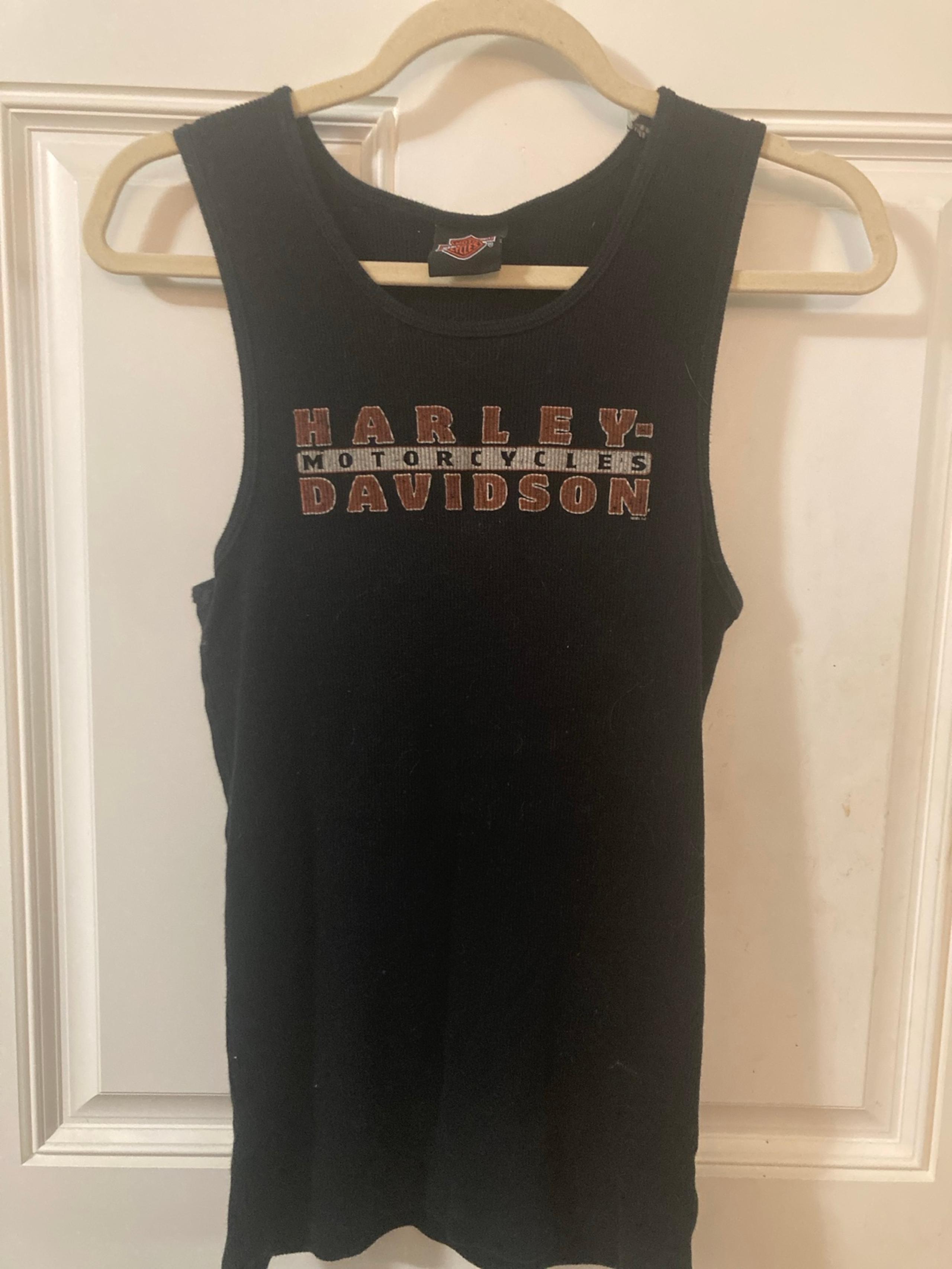 Black Ribbed Cape Code Harley Davidson Tank Top Women’s Size L