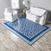 Auto drive blue reversible patio mat