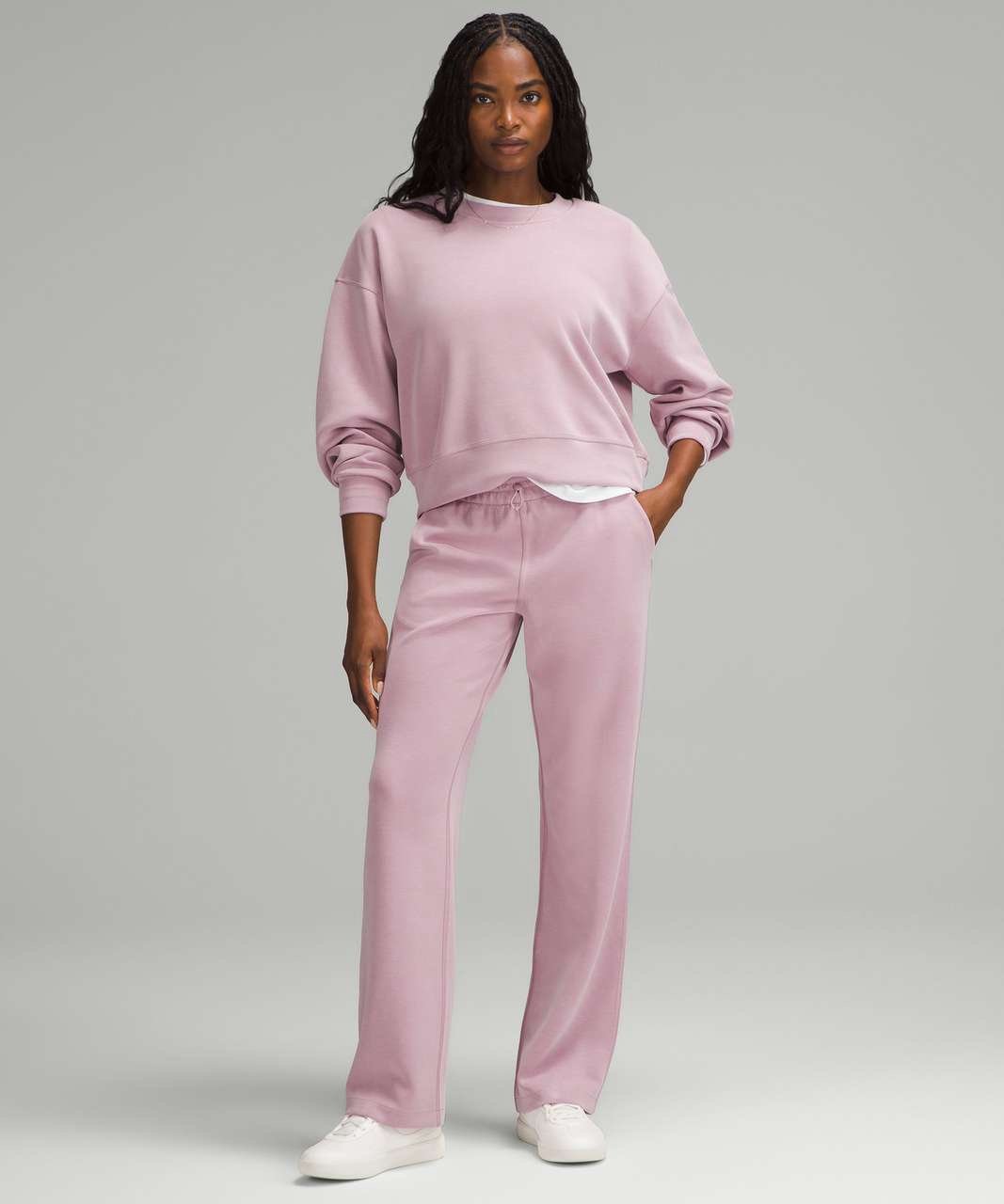 Lululemon Perfectly Oversized Crop Crew Softstreme size 12 Rose Blush RSBL