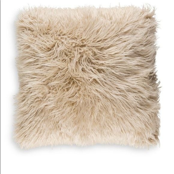 Surya Faux Fur Throw Pillow, 22 x 22 Color: Khaki