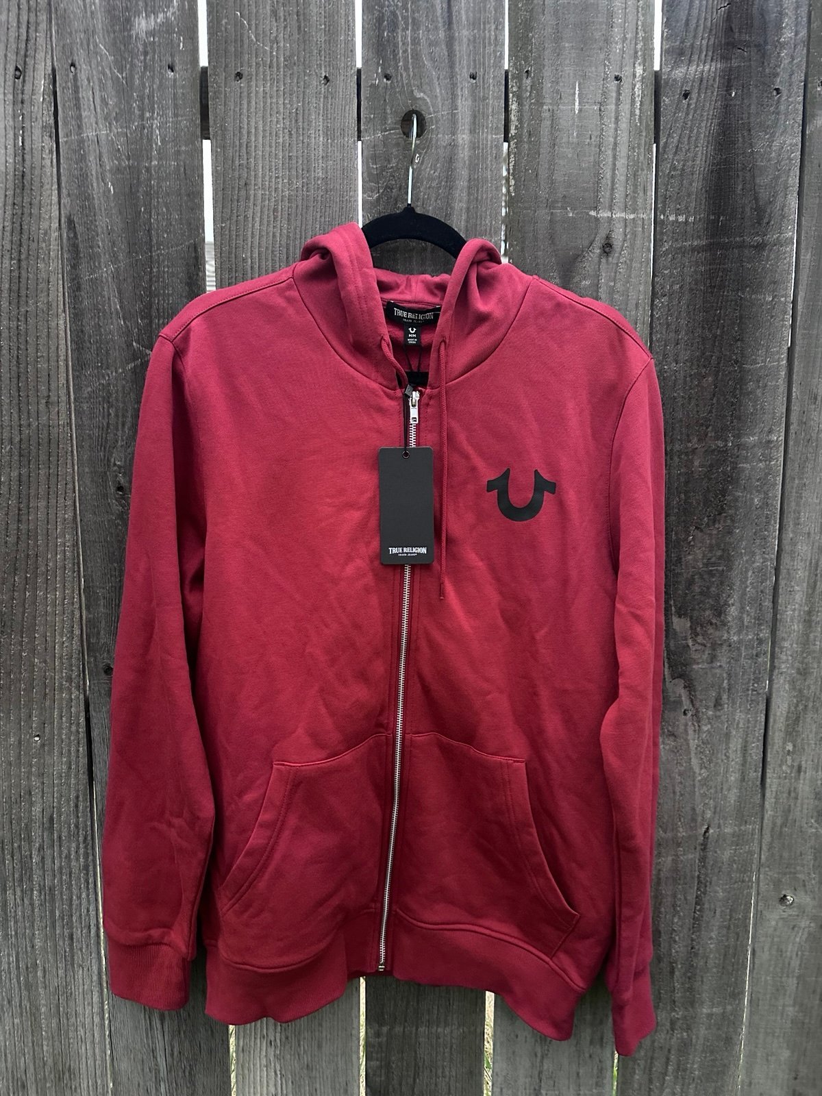 Men’s Red True Religion Buddha Zip Up Hoodie