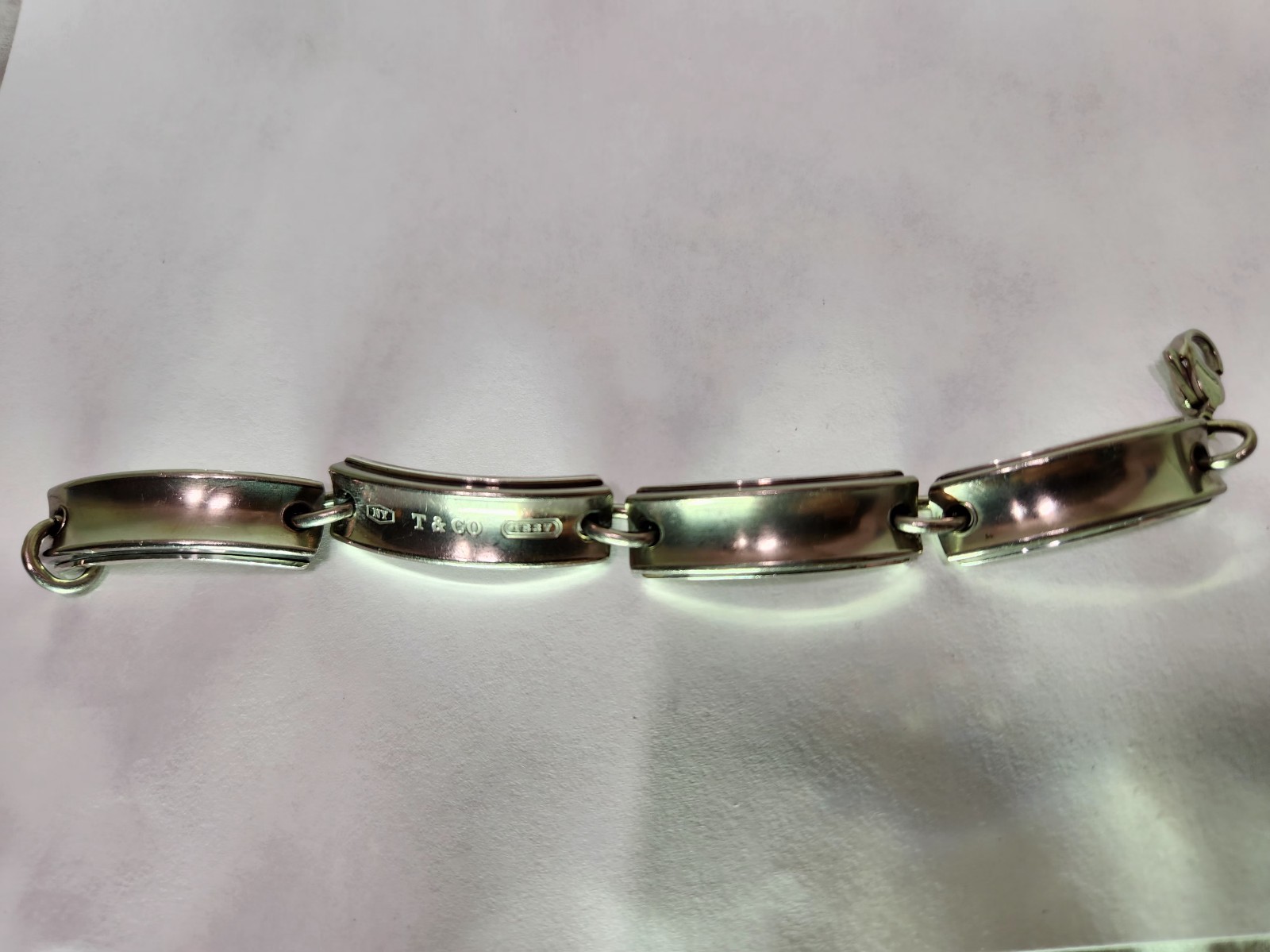 Authentic Tiffany & Co Men's ID Link Bracelet with Extra Link