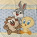 Rare Vintage Baby Looney Tunes Bugs Bunny, Tweety Bird and Taz Blanket