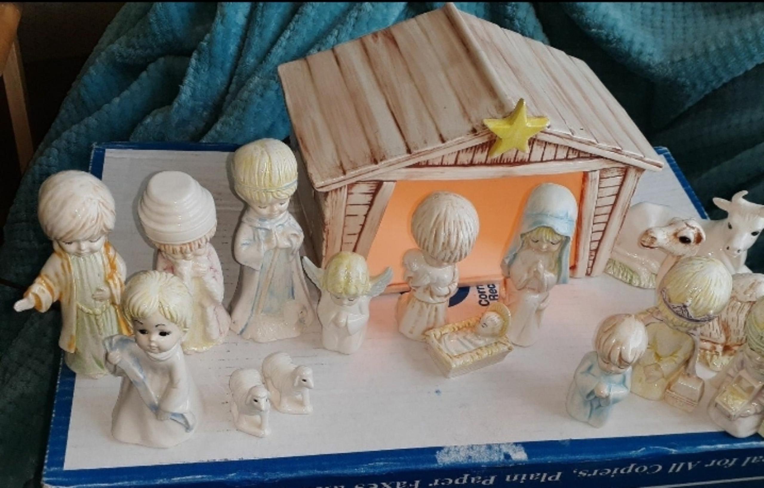 Vtg Kimple Child Ceramic Nativity circa 1960s