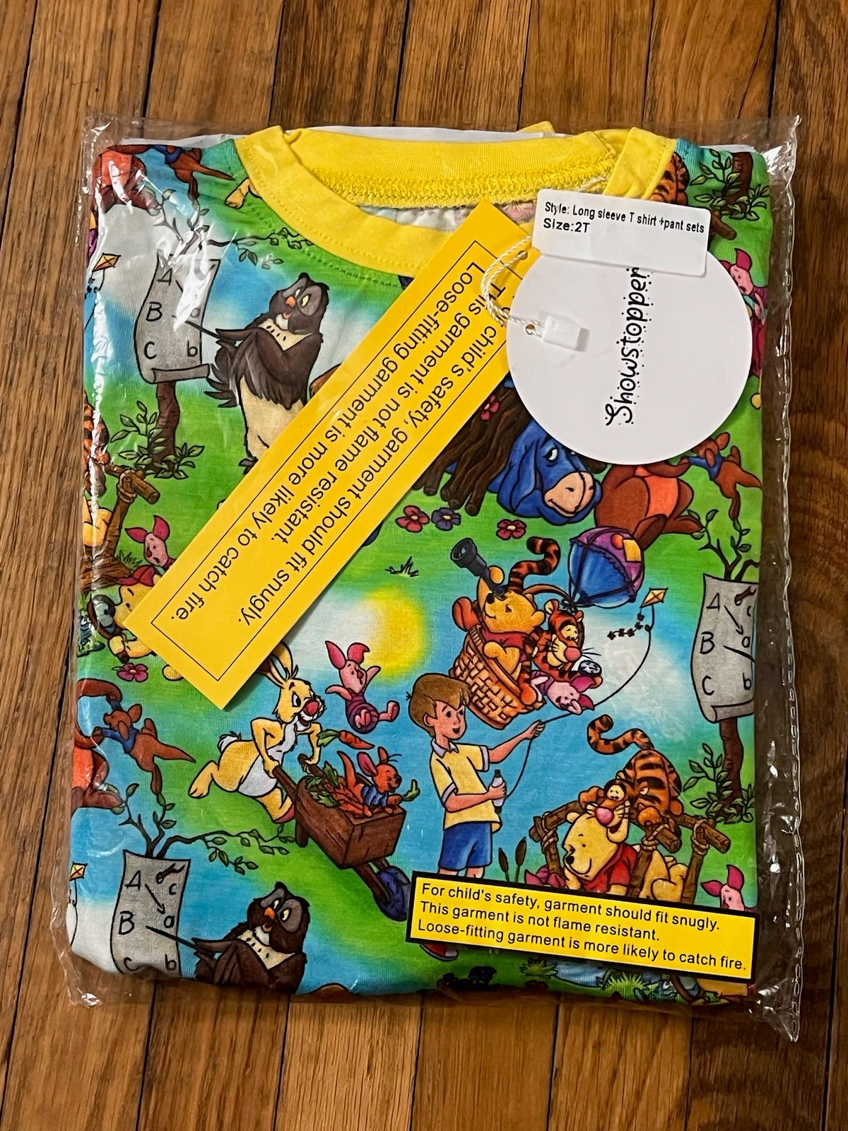 Showstoppers Bamboo 2T Winnie the Pooh Pajama Set NIB