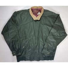 VTG Woolrich Chore Barn Jacket Plaid Lining Green Mens XL 17238 corduroy collar