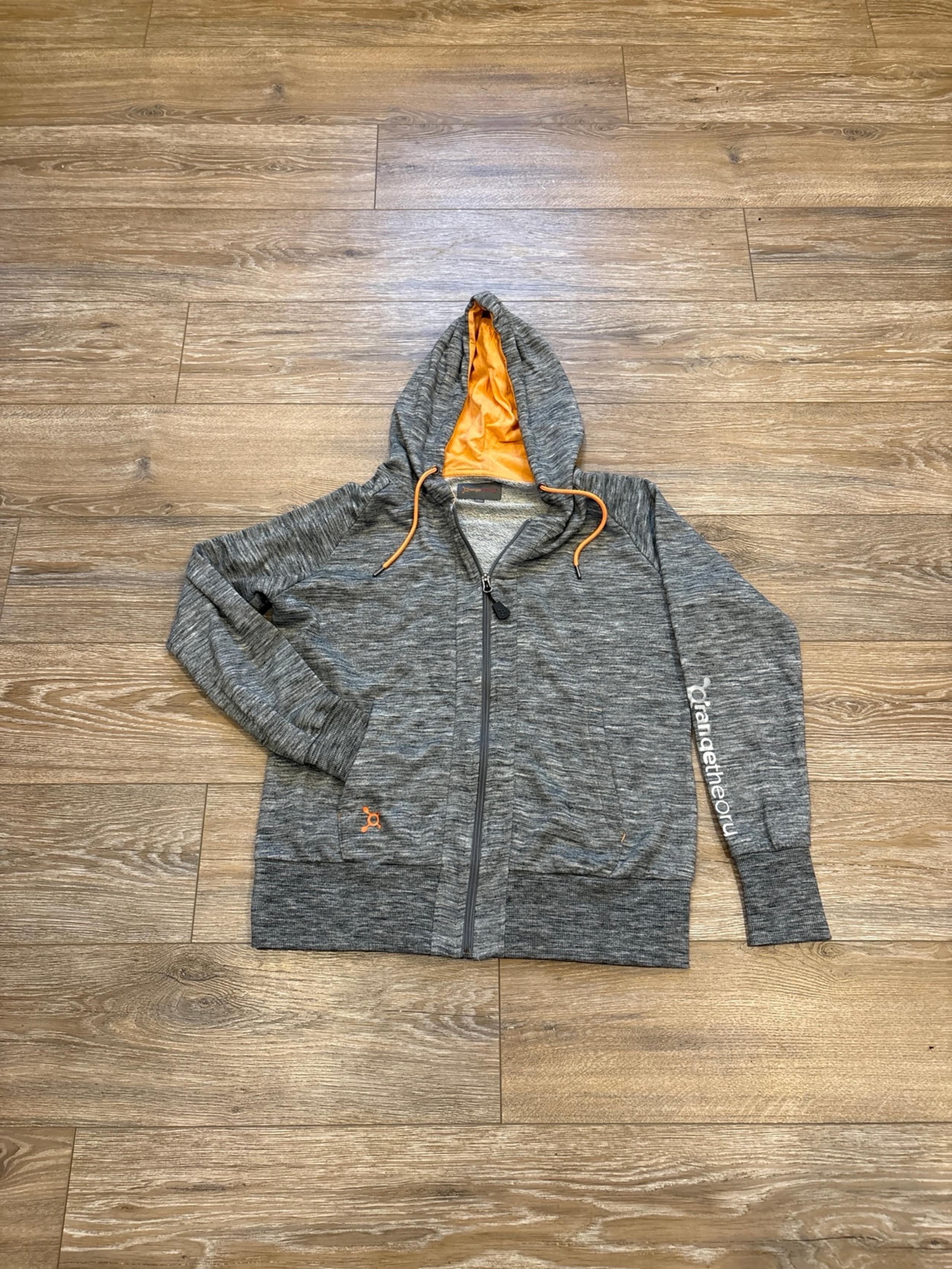 Orange Theory Women L Grey Full Zip Hoodie Sweatshirt