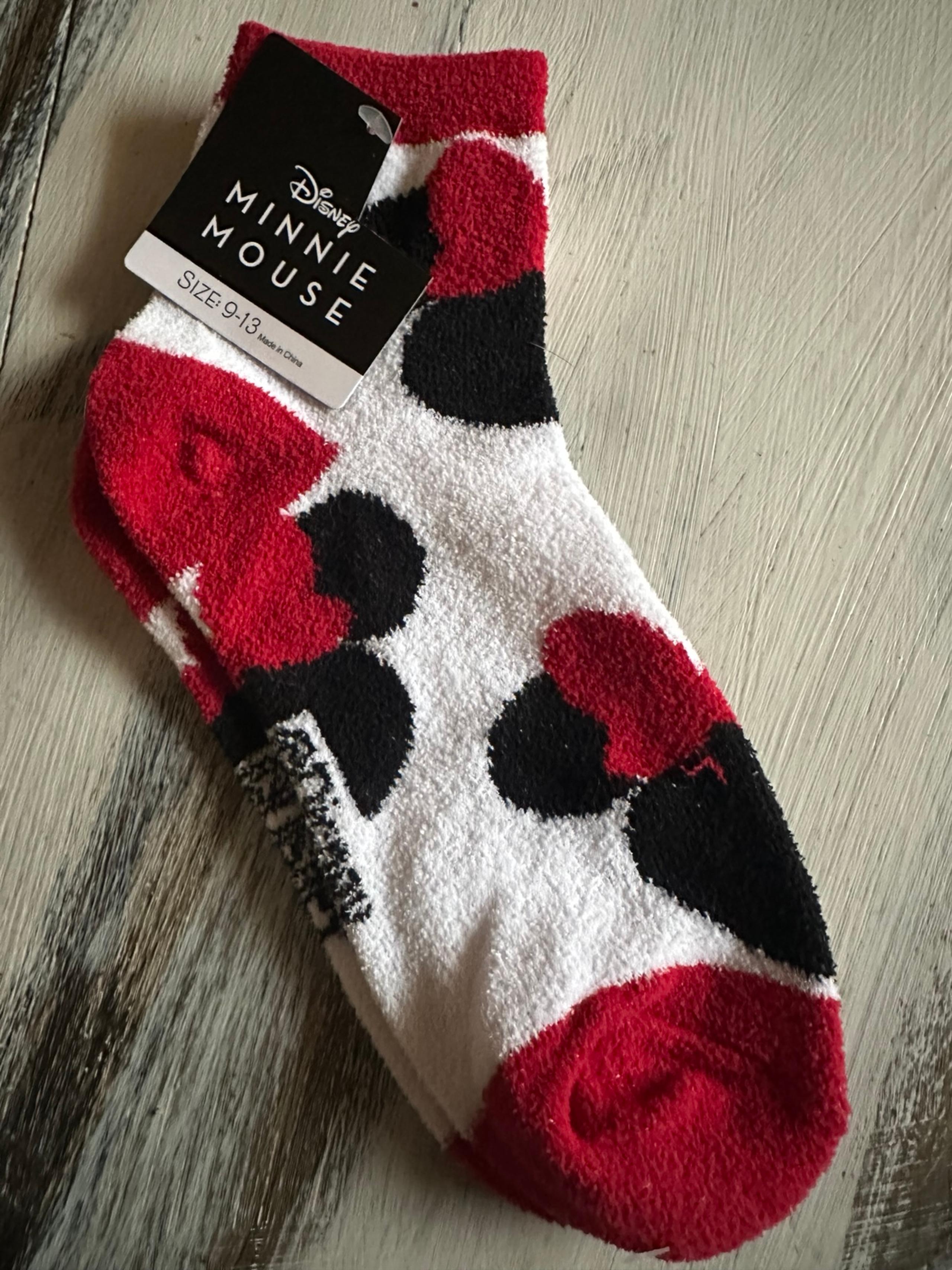 Disney Minnie Mouse red and white soft ankle socks new size 9-13