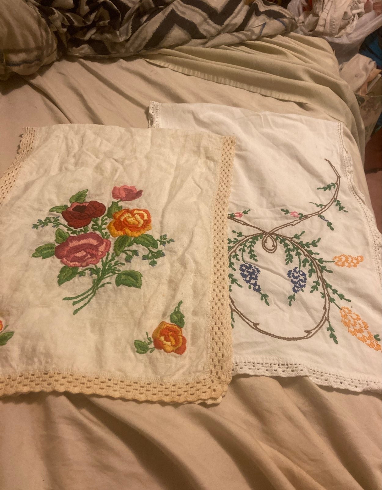 Vintage table runners or rectangular dollies 1930s era