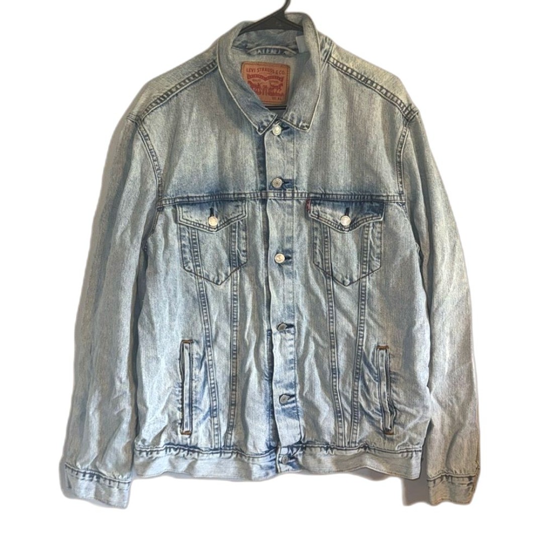 Levi's Mens Trucker Jacket Denim Pretty City Light Wash Cotton Button Up XL