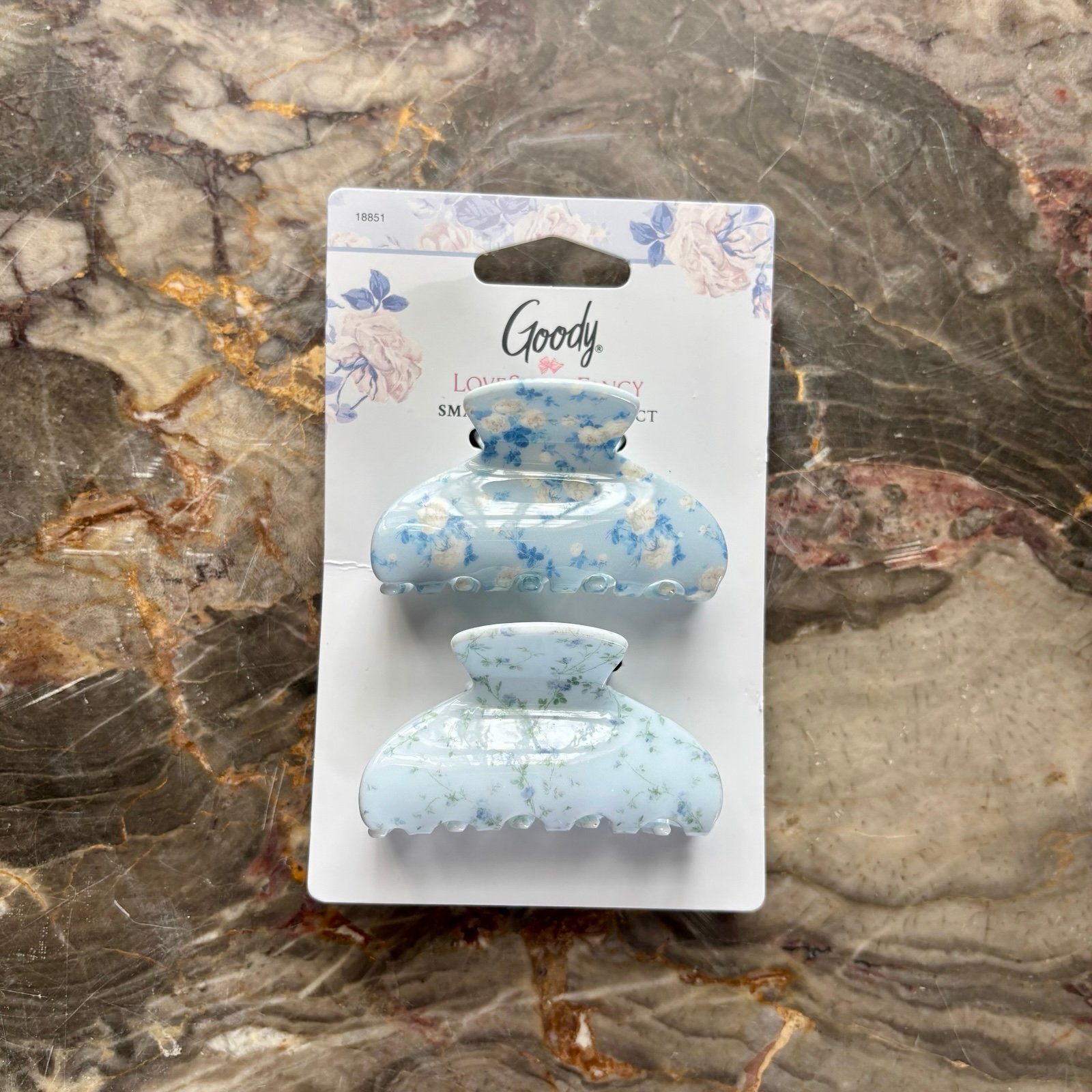 LoveShackFancy x Goody 2 Small Claw Hair Clips - English Ivy & Everblooming Rose
