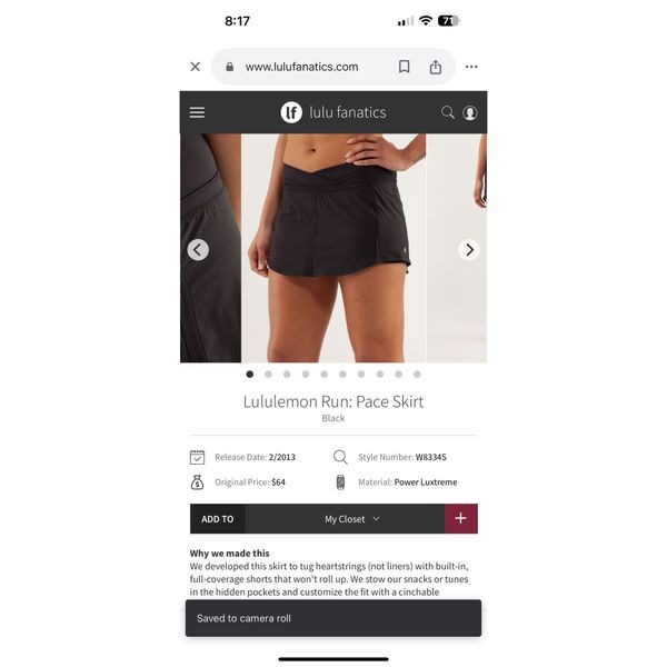 RARE!!!! HTF!!! Lululemon Run: Pace Skirt Black size 10