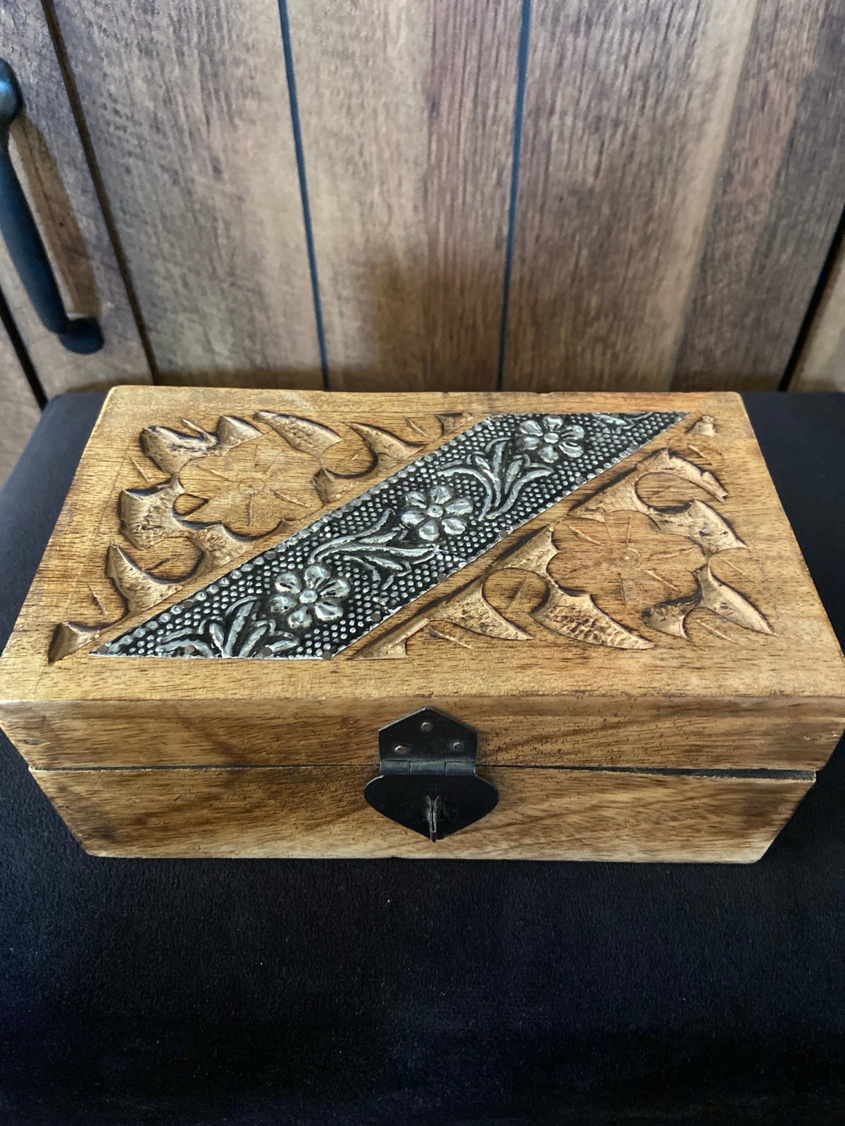 Vintage Carved Wood Box
