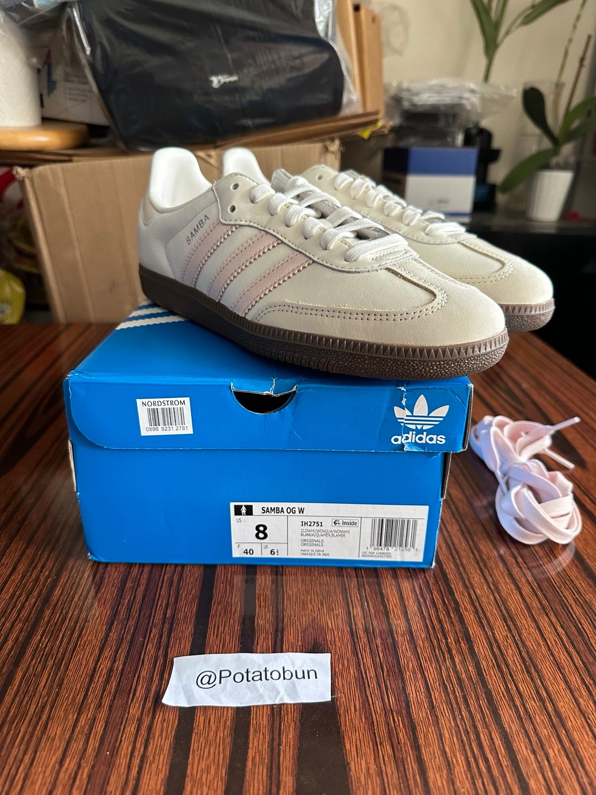 Size 8W Adidas Samba OG Cloud White Wonder Quartz Size 8 US Women’s