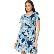 Lilly Pulitzer Cody T-shirt Dress in Low Tide Navy Bouquet All Day size Medium