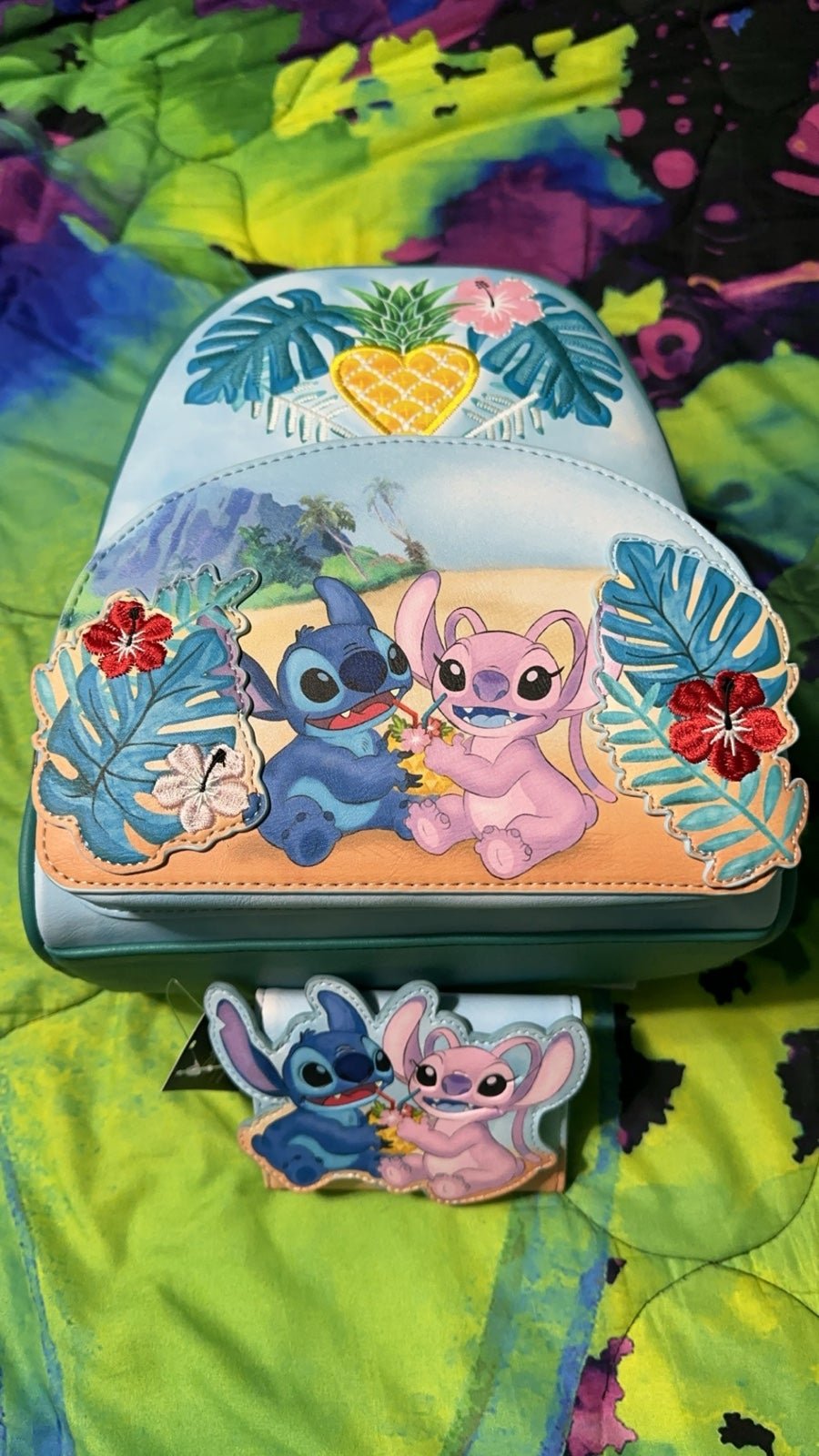 Disney Lilo & Stitch The Series Angel & Stitch Pineapple Mini Backpack & Wallet