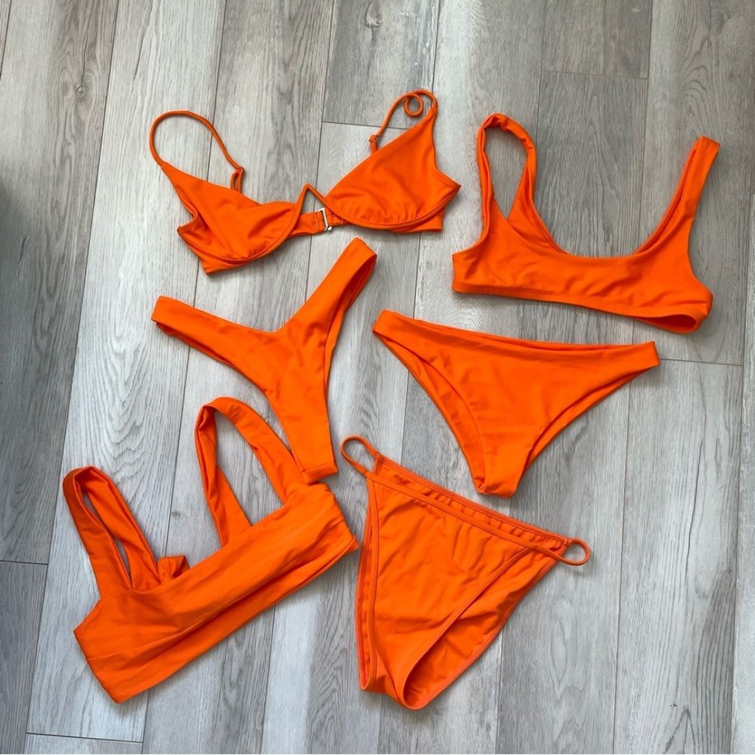 KAOHS Bikini Set of 6 womens Orange large thong cheeky bright swim beach summer