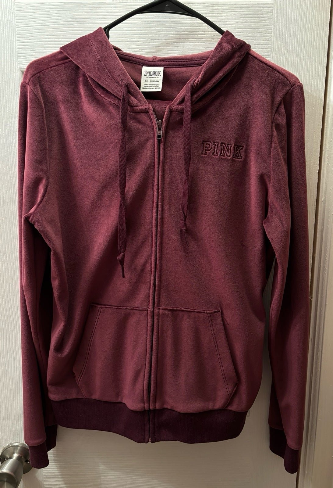 PINK victoria secret velour sweater and jogger pants