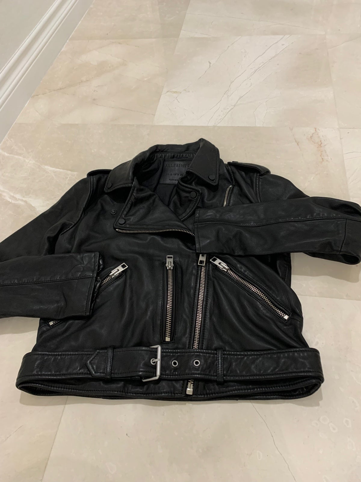ALLSAINTS Dalby Leather Biker Jacket Size 8 US