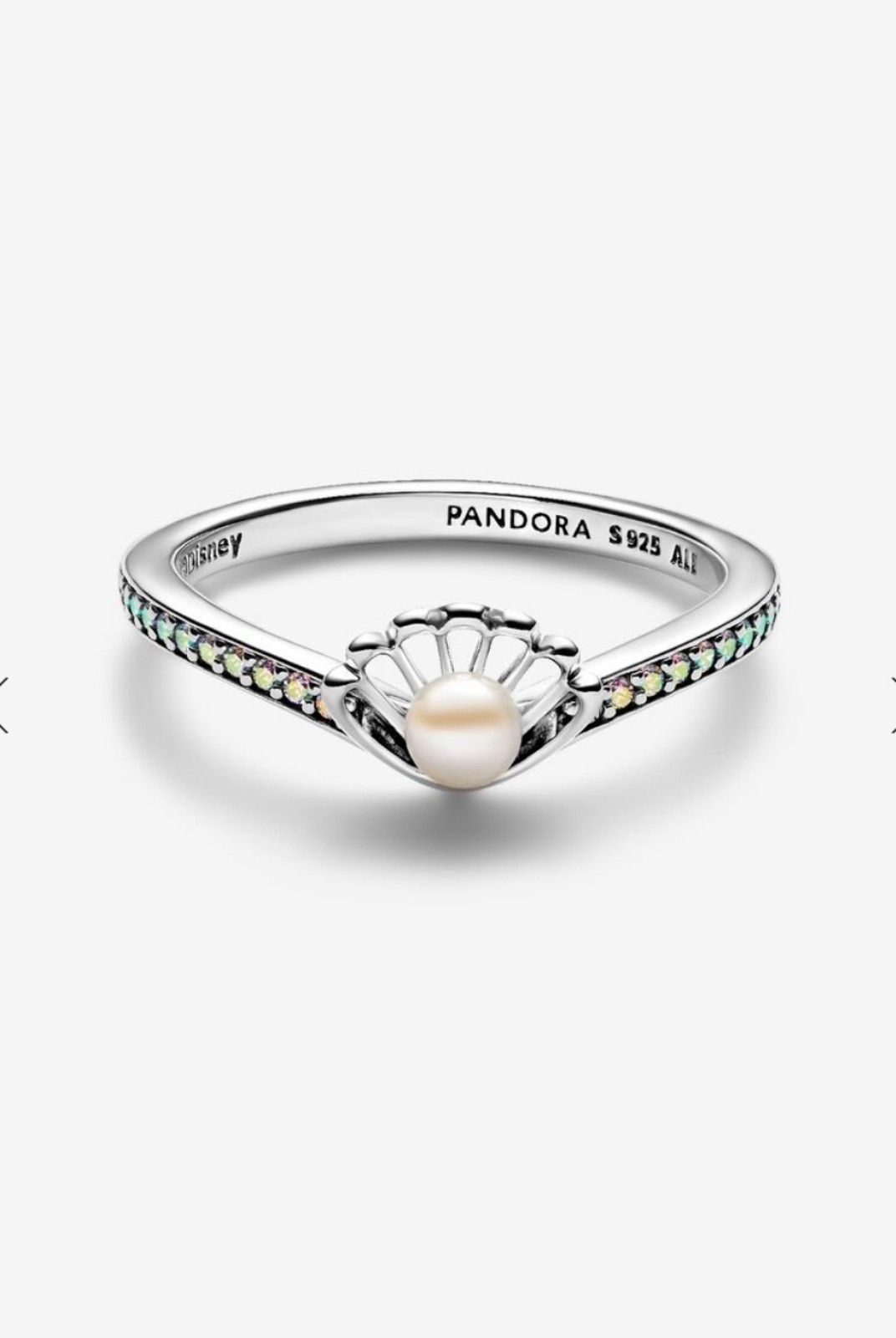 PANDORA Disney Princess Ariel Shell Treated Freshwater Cultured Pearl Ring