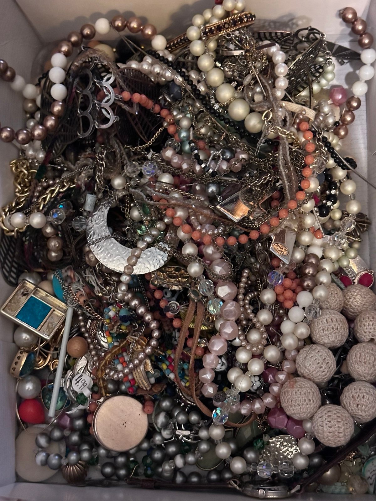 Lot 2.65 pounds of vintage to now junk jewelry for craft jewelry