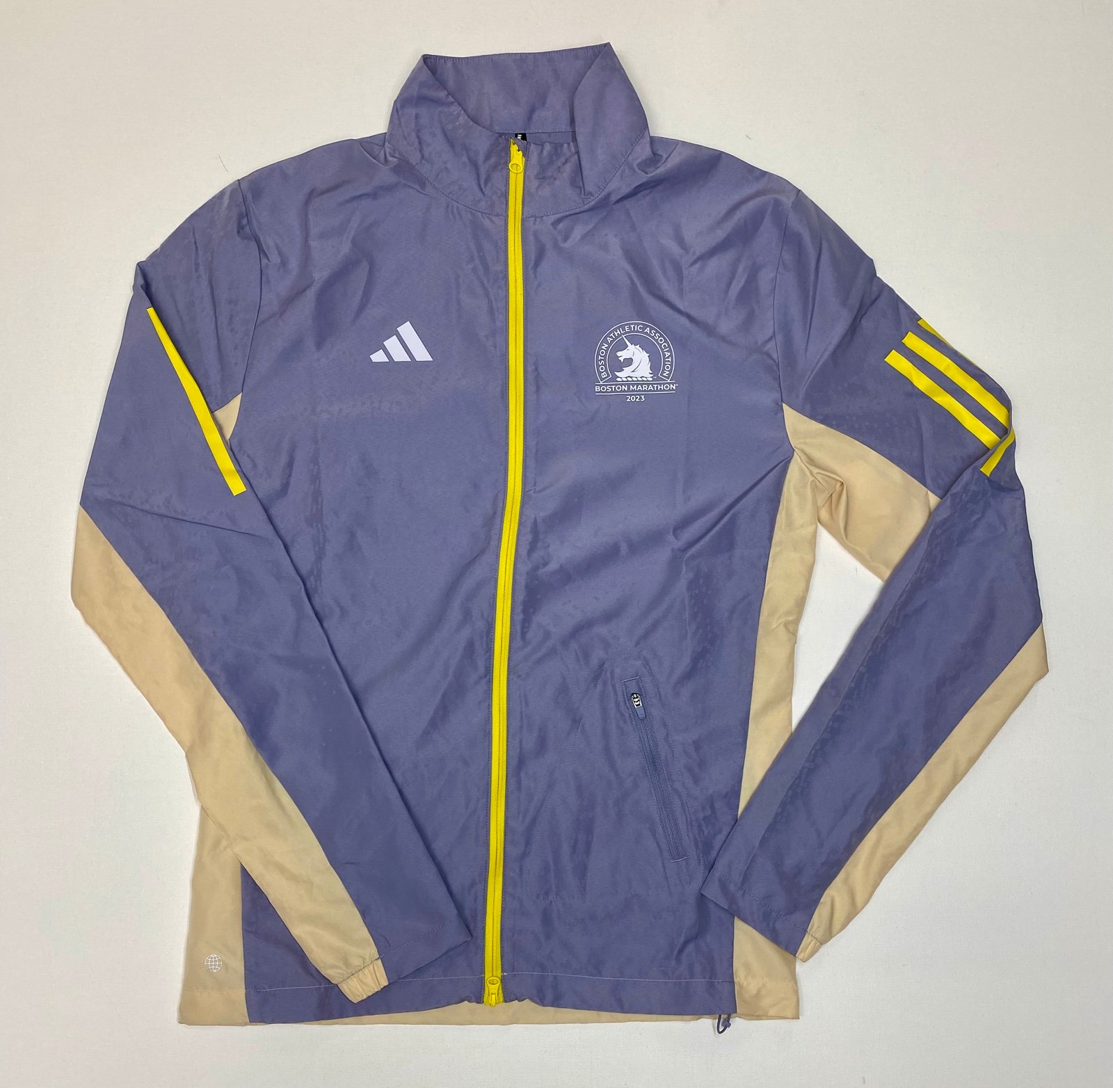 Adidas 2023 Official Boston Marathon Packable Running Jacket Grey HY0263 Size XS