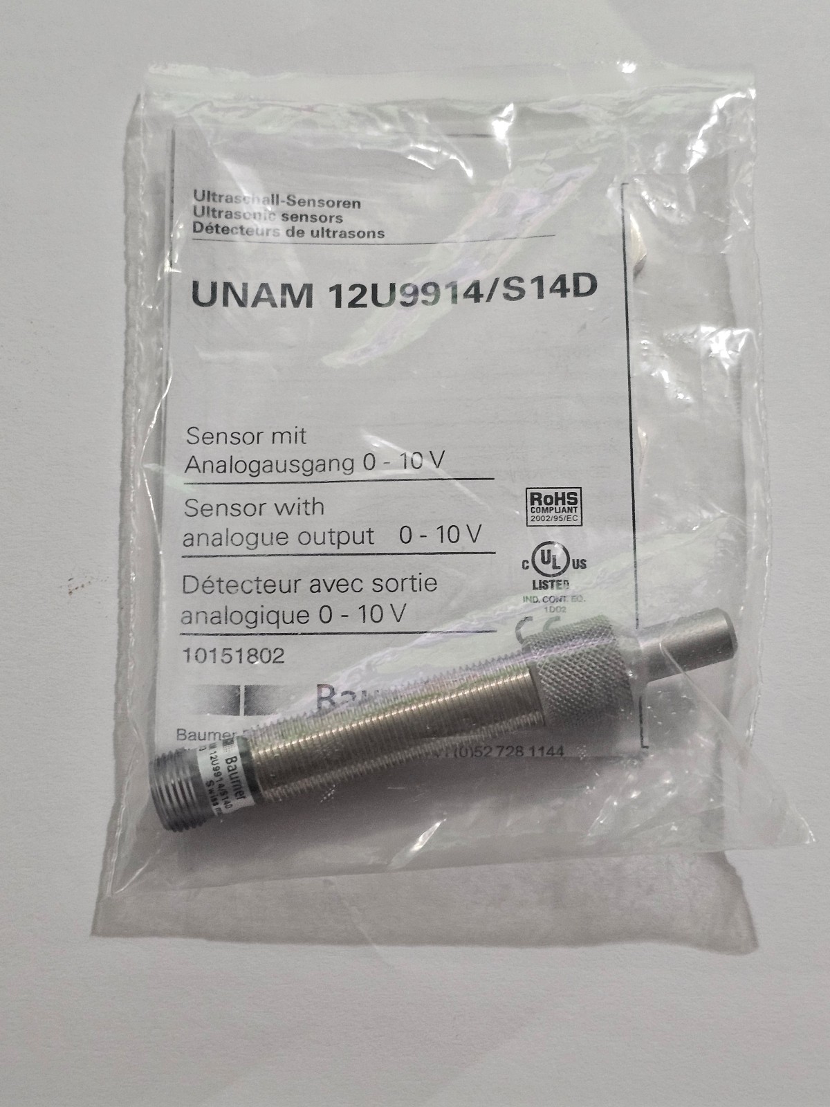 BAUMER ELECTRIC UNAM 12U9914/S14D - Sensors