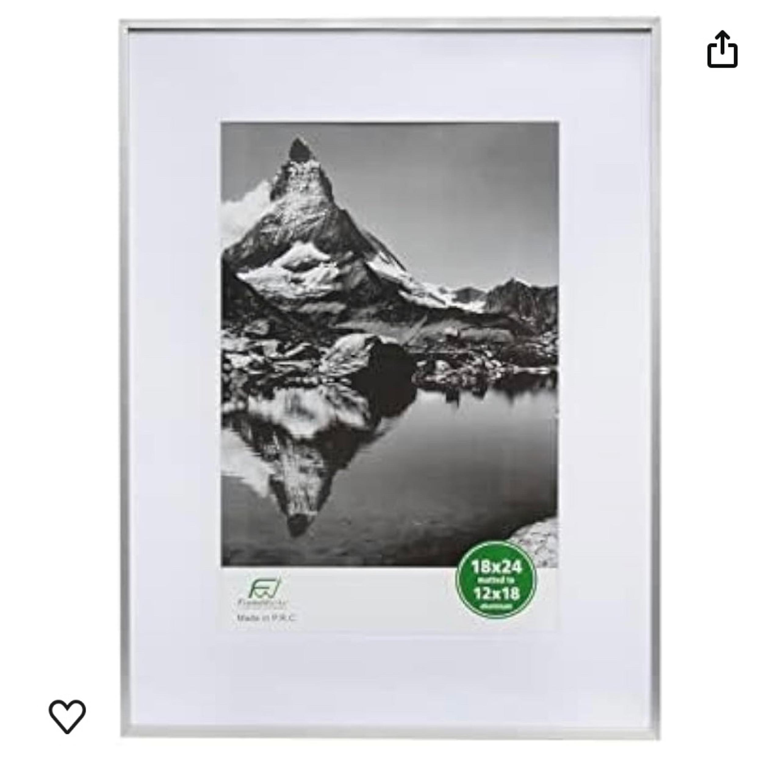 FrameWorks 18x24” with 12x18” Mat Silver Picture Frame