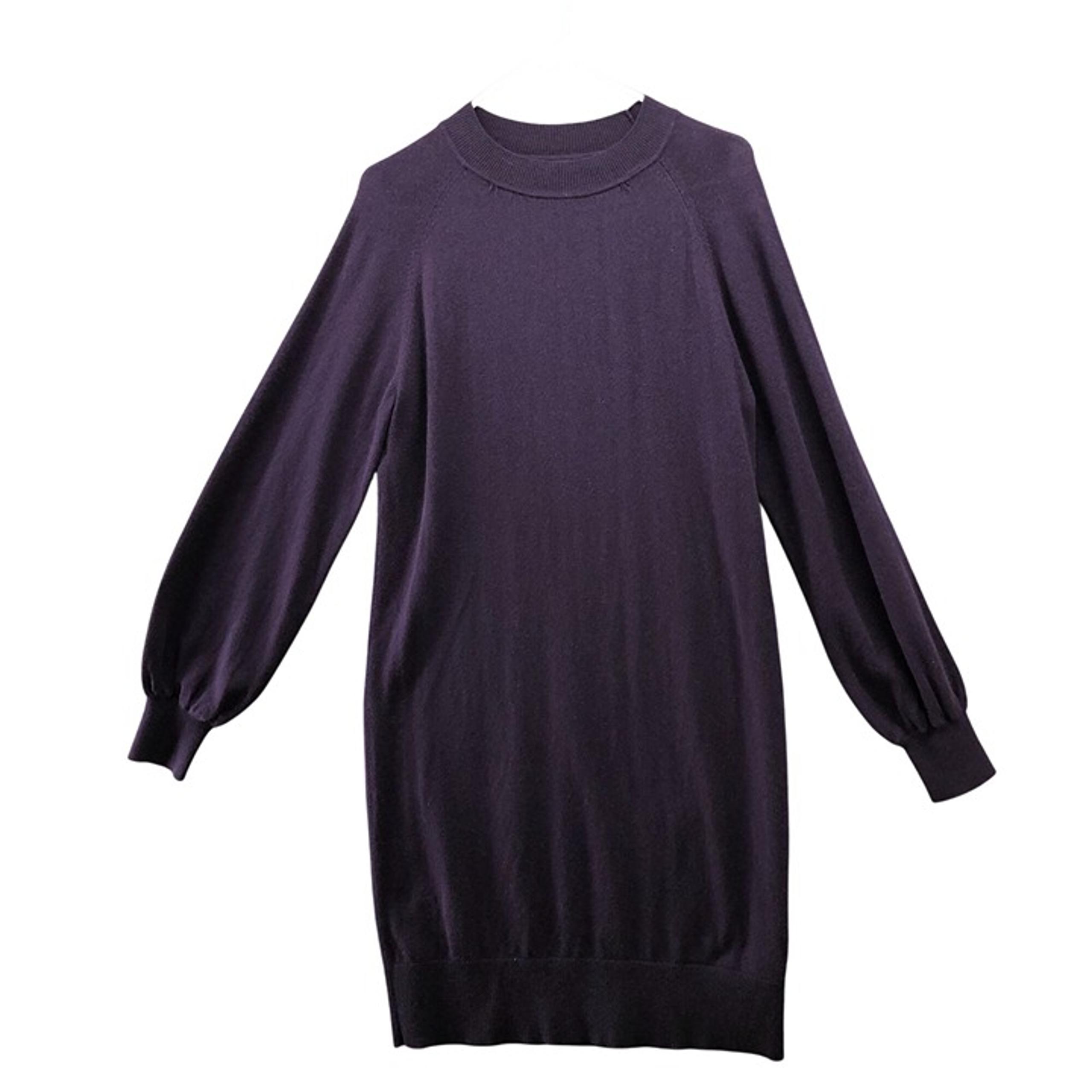 Club Monaco Sweater Dress Womens S Purple Midi Wool Silk Cashmere Cotton Crew