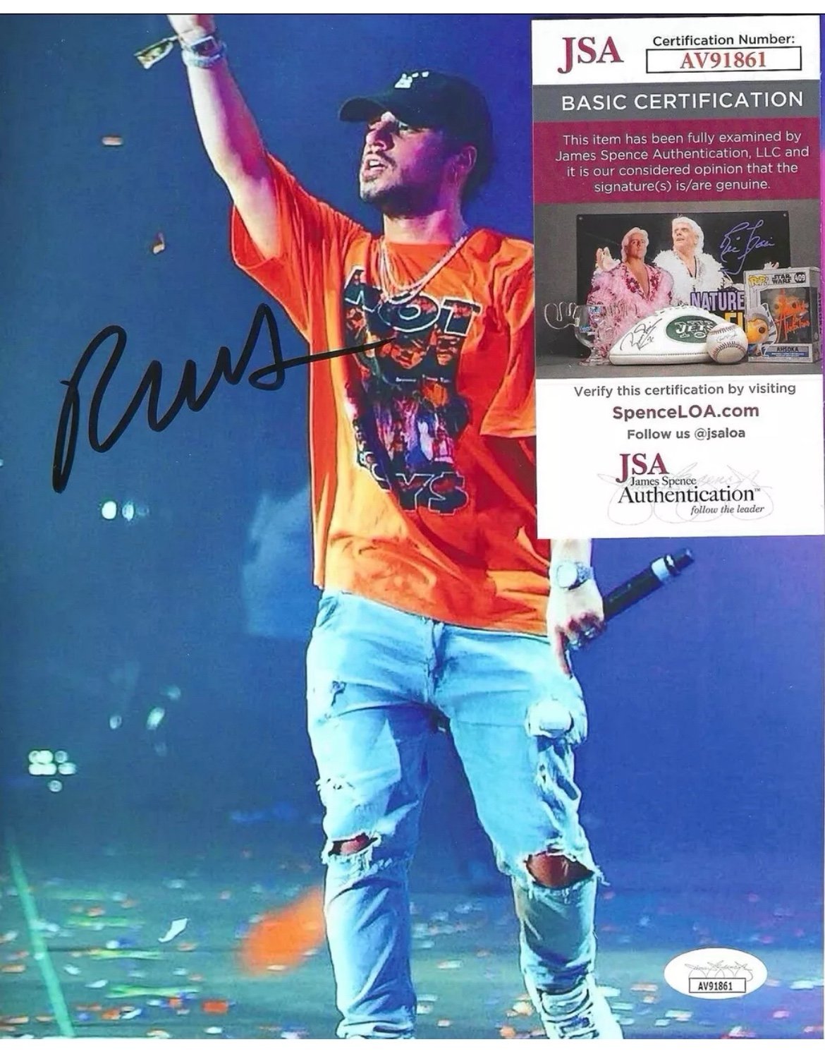 RUSS RAPPER SIGNED 8x10 PHOTO - JSA COA