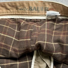 Vintage Eddie Bauer Pants Mens 36x31.5 Flannel Lined Brown Dad Holiday 2000s
