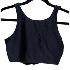 Beach Riot Black Glitter Open-Back Sports Bra Women’s Size Large