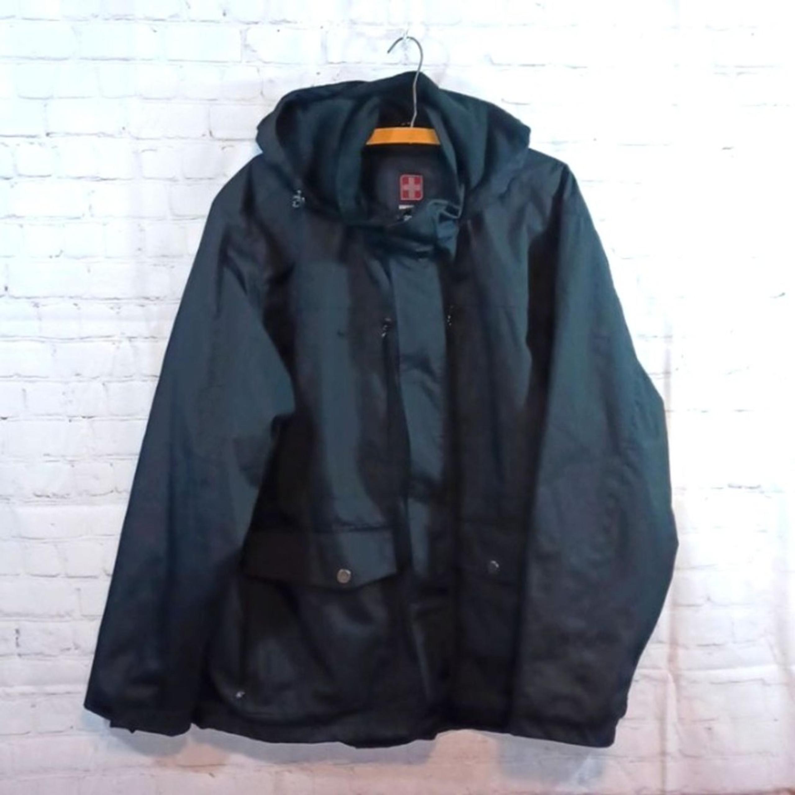 Swiss Tech Men's Black Waterproof Double Zipper Ski Coat L 42 -44"